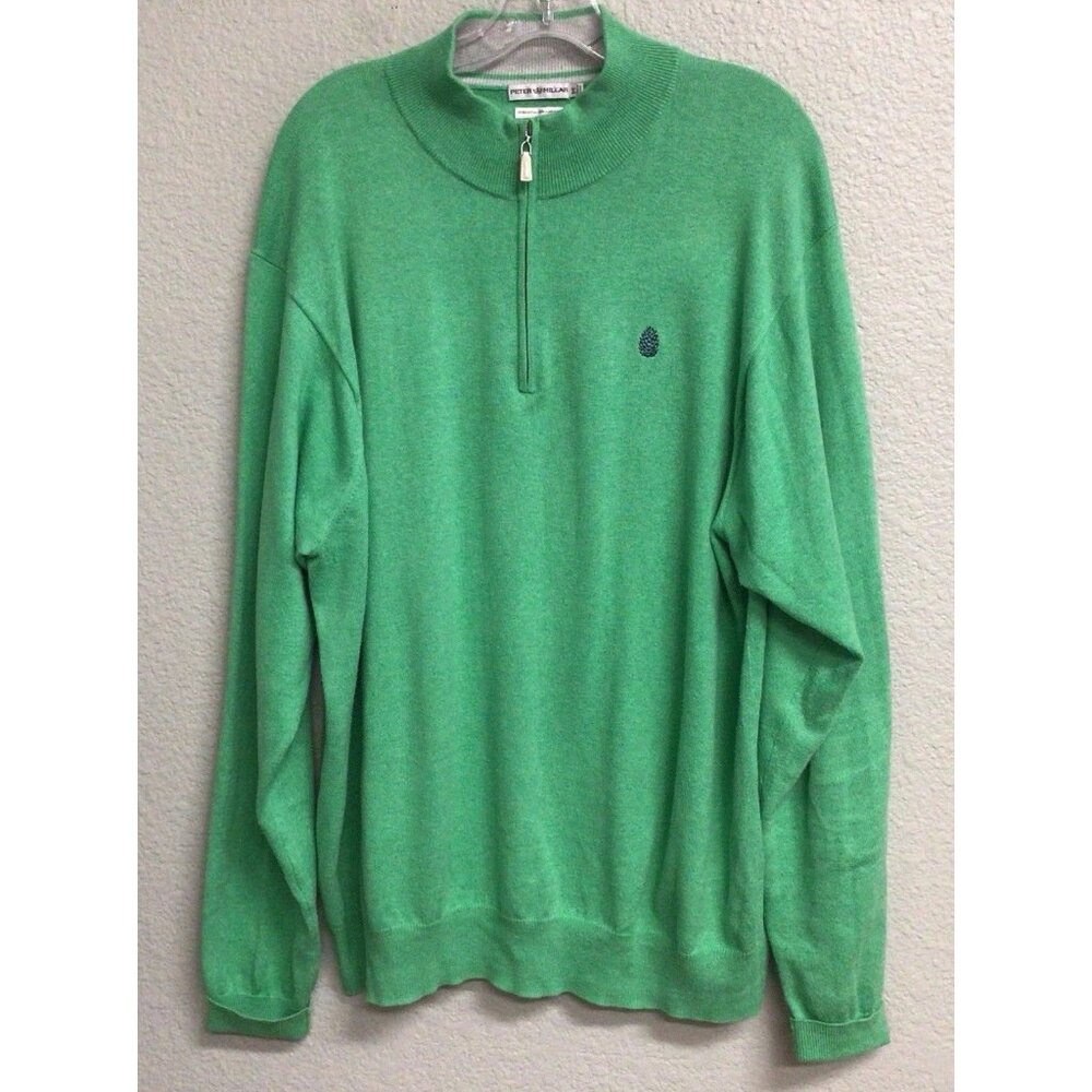 Peter Millar 1/4 Zip Pullover Cashmere Blend Long Sleeve Golf Shirt Mens XL